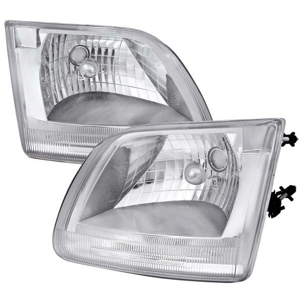 1997-2004 Ford F-20150/Expedition Factory Style Crystal Headlights Chrome/Clear