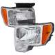2009-2014 Ford F-20150 Factory Crystal Headlights w/Amber Reflector Chrome/Clear