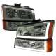 2003-2007 Chevy Silverado /02-2006 Avalanche LED Bar Headlights Chrome Smoke