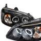 2001-2003 Honda Civic Dual Halo Projector Headlights Matte Black/Clear Lens