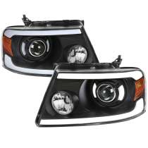 2004-2008 Ford F-20150/06-2008 Lincoln Mark LT LED Tube Projector Headlights Black