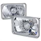 Universal 4x6 H4 Crystal Headlights Chrome Housing/Glass Lens