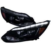 2012-2014 Ford Focus Projector Headlights LED Light &Turn Signal Lights Black