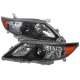 2010-2011 Toyota Camry Projector Headlights Amber Reflectors Matt Black/Clear