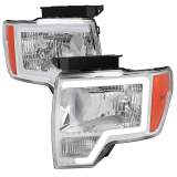 2009-2014 Ford F-20150 LED Bar Factory Headlights Amber Reflectors Chrome