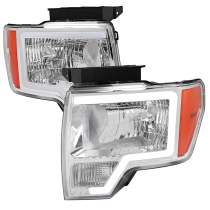 2009-2014 Ford F-20150 LED Bar Factory Headlights Amber Reflectors Chrome