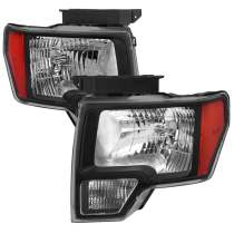 2009-2014 Ford F-20150 Factory Style Headlights Matte Black Housing/Clear Lens