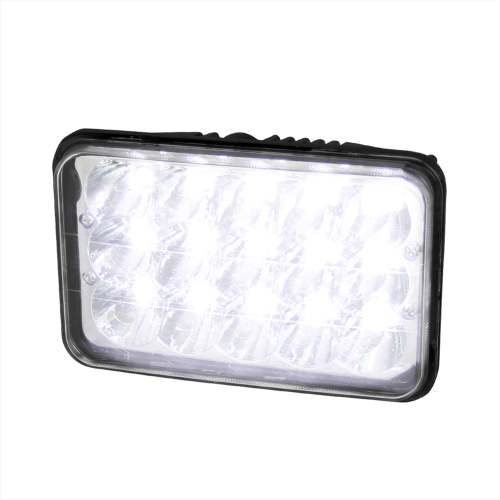 Universal 4x6 15-LED Sealed Beam Headlights w/ H4 Plug Black Alu Housing/PMMA