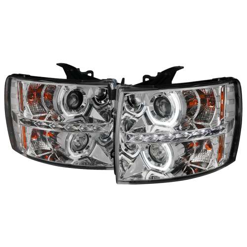 2007-2013 Chevy Silverado 1500 2500HD 3500HD Headlights LED Light Chrome