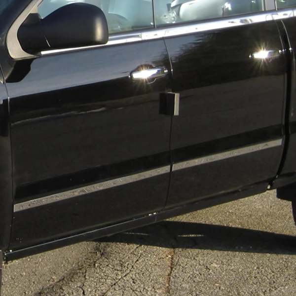 2014-2018 Chevrolet Silverado Crew Cab 4Door Stainless Steel Molding Insert 4Pc