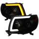 2005-2011 Toyota Tacoma LED Bar Projector Headlights Turn Signal Black Smoke