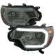 2012-2015 Toyota Tacoma LED Bar Headlights Amber Reflector Chrome/Light Smoke