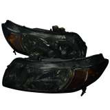 2006-2011 Honda Civic Coupe Factory Style Crystal Headlights Chrome/Smoke Lens