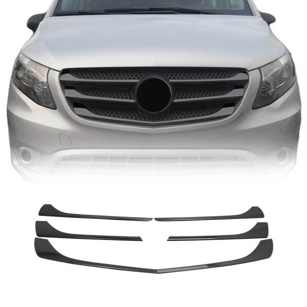 2016-2020 Mercedes Metris Front Bumper Grill Trim Molding S. Steel Dark 5x