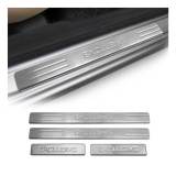 Cadillac Door Sill Scuff Plate Scratch Protector Exclusive Stainless Steel Silver 4 Pcs