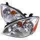 2002-2004 Nissan Altima Crystal Headlights w/ Amber Reflector Chrome/Clear
