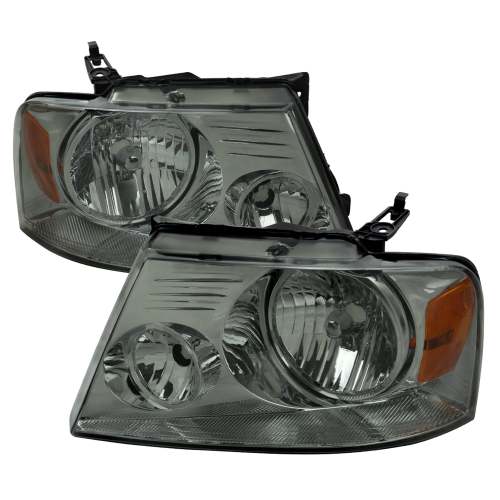 2004-2008 Ford F-20150/2006-2008 Lincoln Mark LT Headlights Amber & Chrome Smoke