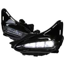 2017-2019 Toyota Corolla LED Fog Lights w/Switch & Wiring Harness Chrome/Clear