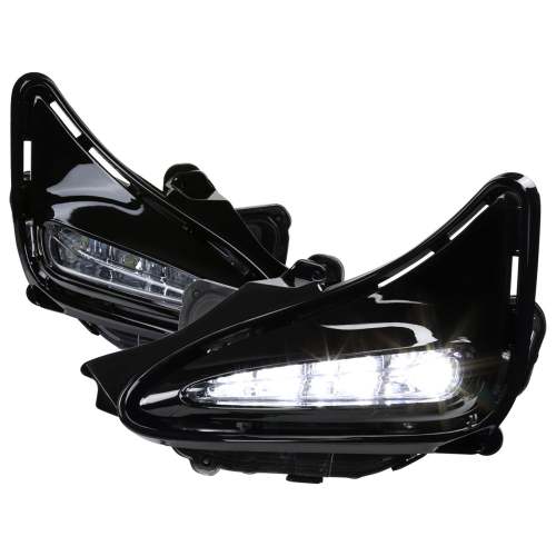 2017-2019 Toyota Corolla LED Fog Lights w/Switch & Wiring Harness Chrome/Clear