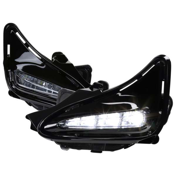 2017-2019 Toyota Corolla LED Fog Lights w/Switch & Wiring Harness Chrome/Clear