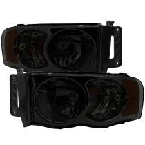 2002-2005 Dodge RAM 1500 2500 3500 Factory Headlights Chrome/Smoke