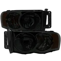 2002-2005 Dodge RAM 1500 2500 3500 Factory Headlights Chrome/Smoke