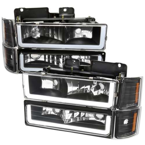 1994-1998 Chevy Silverado/Tahoe/Suburban/C10 Headlights LED Lights Black