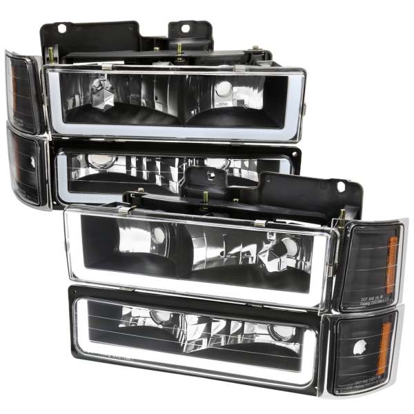 1994-1998 Chevy Silverado/Tahoe/Suburban/C10 Headlights LED Lights Black