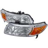 2006-2011 Honda Civic Coupe Factory Style Crystal Headlights Chrome/Clear Lens