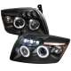 2007-2012 Dodge Caliber Dual Halo Projector Headlights Matte Black/Clear Lens