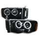 2002-2005 Dodge RAM 1500/ RAM 2500 3500 Dual Halo Headlights Jet Black