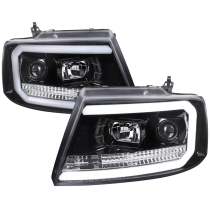 2004-2008 Ford F-20150/ 06-2008 Lincoln Mark LT LED C-Bar Headlights Black