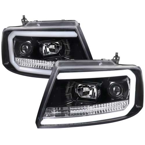 2004-2008 Ford F-20150/ 06-2008 Lincoln Mark LT LED C-Bar Headlights Black
