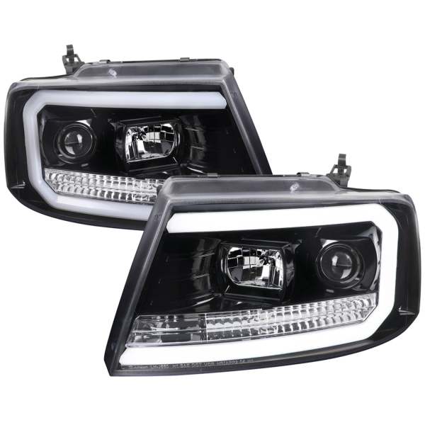 2004-2008 Ford F-20150/ 06-2008 Lincoln Mark LT LED C-Bar Headlights Black