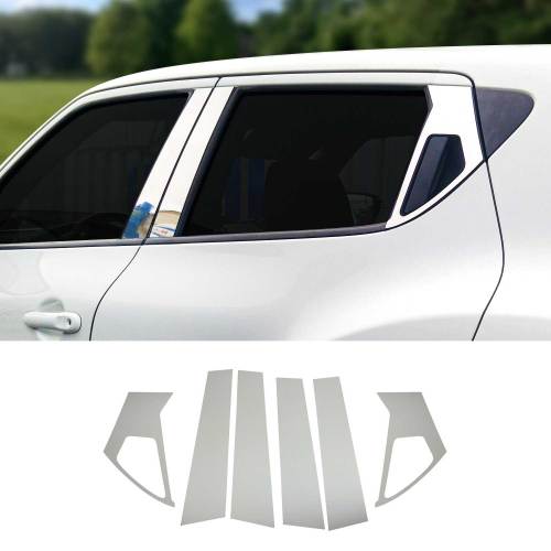 2011-2017 Nissan Juke Window B Pillar Posts Door Trim Cover Stainless Steel Silver 6x