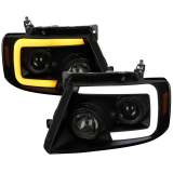 2004-2008 Ford F-20150/Lincoln Mark LT LED CBar Projector Headlights Black&Smoke