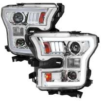 2015-2017 Ford F-20150 LED Bar Projector Headlights - RS Chrome/Clear Lens