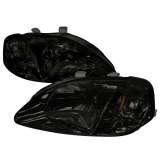 1999-2000 Honda Civic Factory Style Crystal Headlights Chrome/Smoke Lens
