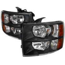 2007-2013 Chevy Silverado 1500/ 2500HD 3500HD Factory Headlights Matte Black