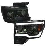 2009-2014 Ford F-20150 LED Tube Factory Style Headlights Chrome/Smoke Lens