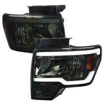 2009-2014 Ford F-20150 LED Tube Factory Style Headlights Chrome/Smoke Lens