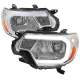 2012-2015 Toyota Tacoma LED Bar Factory Headlights Amber Reflector Chrome