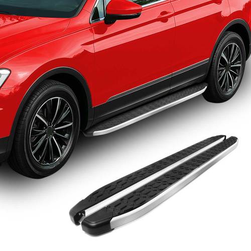 2005-2010 Jeep Grand Cherokee Running Boards Side Steps Silver & Black