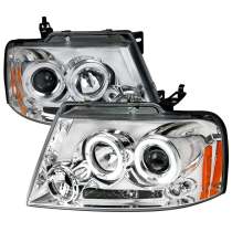 2004-2008 Ford F-20150/ 06-2008 Lincoln Mark LT Dual Halo Headlights Chrome