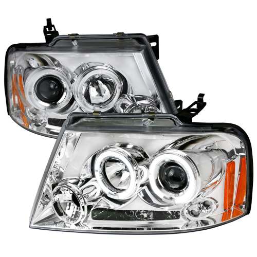 2004-2008 Ford F-20150/ 06-2008 Lincoln Mark LT Dual Halo Headlights Chrome