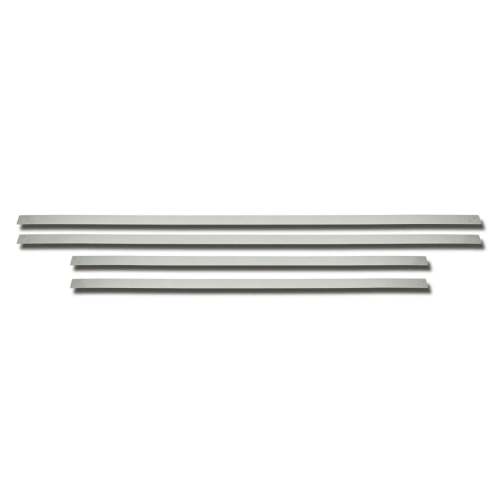 2014-2018 Chevrolet Silverado 2500 Side Door Molding Trim Stainless Steel Silver 4 Pcs