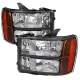 2007-2014 GMC Sierra Factory Style Headlights Matte Black Housing/Clear Lens