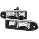 1998-2004 Chevy S10/Blazer Factory Style Headlights Matte Black/Clear Lens