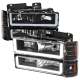 1994-1998 GMC C10/Sierra/Suburban/Yukon Headlights LED &Corner Lights Black