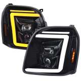 2007-2014 GMC Yukon/XL 1500/XL 2500 LED Turn Signal Projector Headlights Smoke